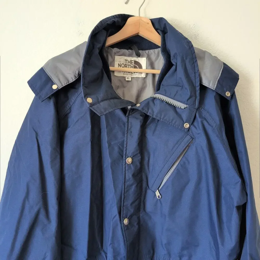 Vintage The North‎ Face 1970s Brown Label Jacket Navy Blue Gore-Tex Men's XL